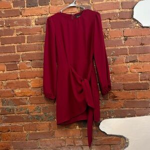 Do+Be Believe it or Knot‎ Wine Red Long Sleeve Dress Holiday Size Small